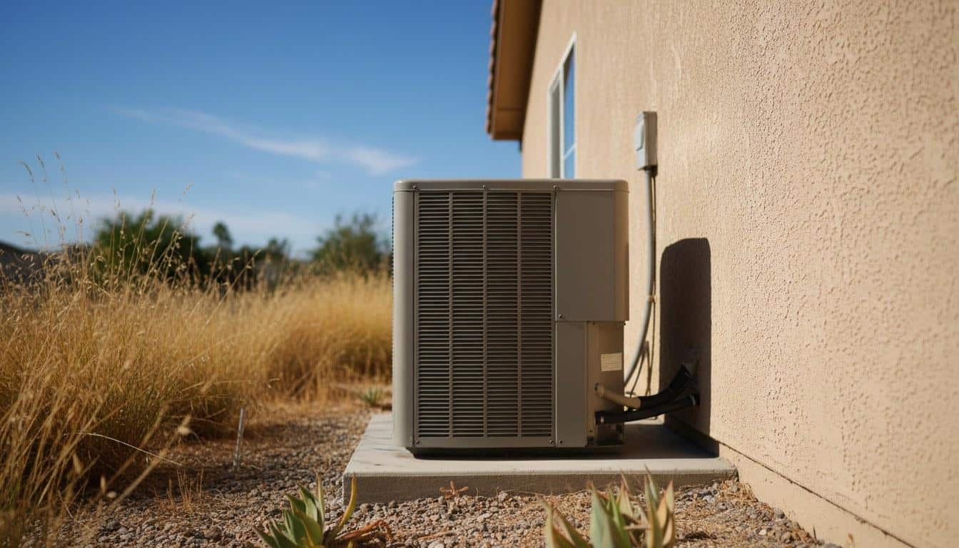 Outdoor AC condenser unit beside a Norwalk CA home ready for summer cooling season