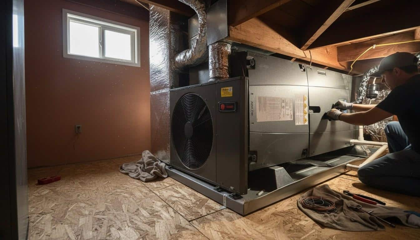Completed furnace repair work at Shalom Heating & Air