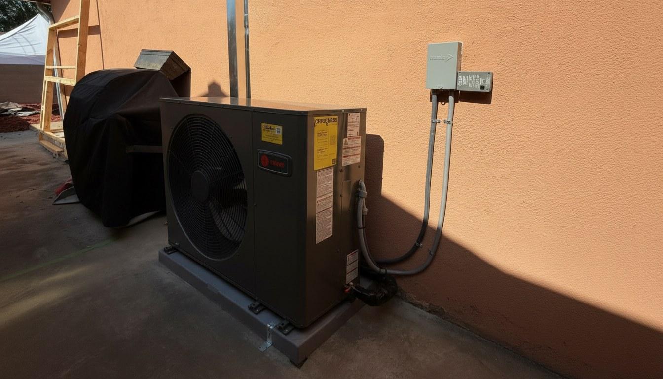 Completed air conditioning installation repair maintenance work at Shalom Heating & Air