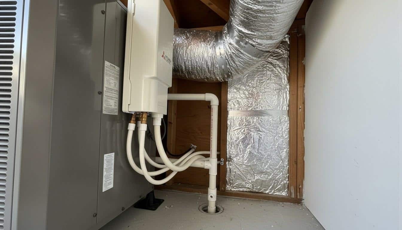 Completed ductless mini split installation service work at Shalom Heating & Air