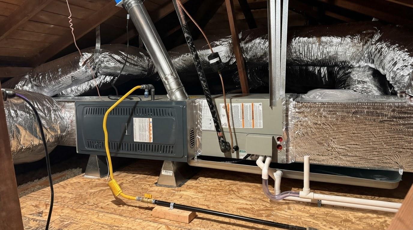 Completed air conditioning installation repair maintenance work at Shalom Heating & Air