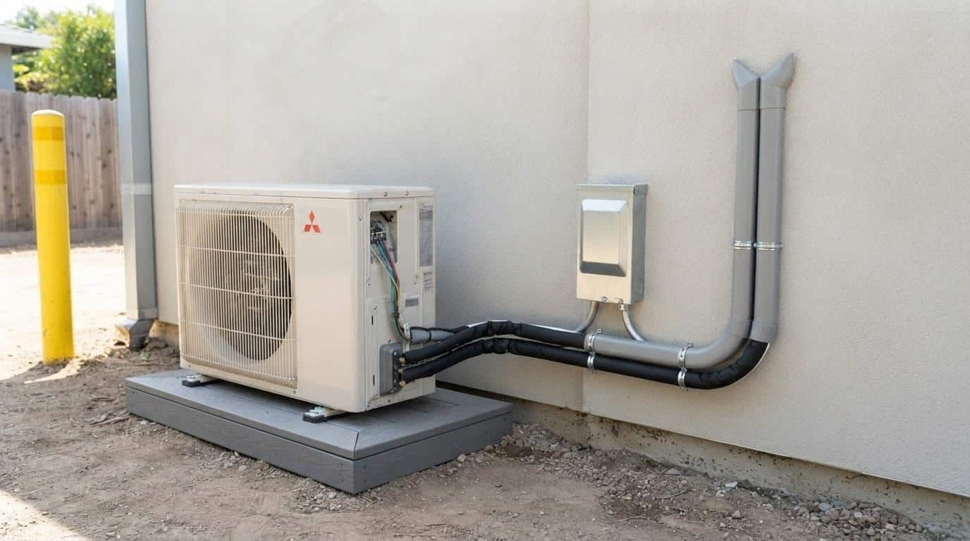 Completed ductless mini split installation service work at Shalom Heating & Air