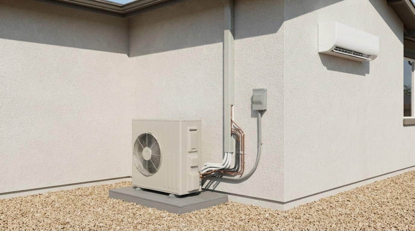 Completed ductless mini split installation service work at Shalom Heating & Air