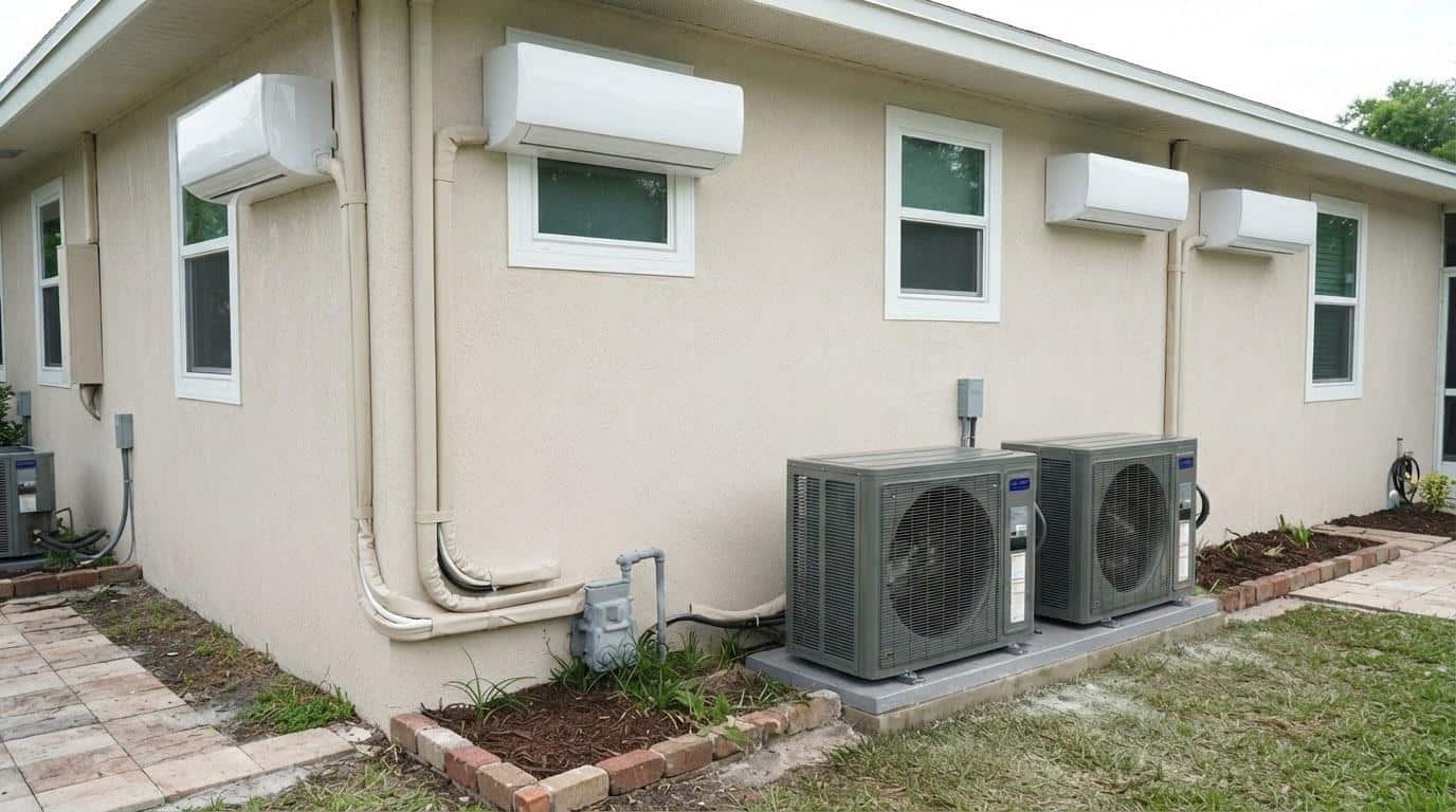 Completed ductless mini split installation service work at Shalom Heating & Air