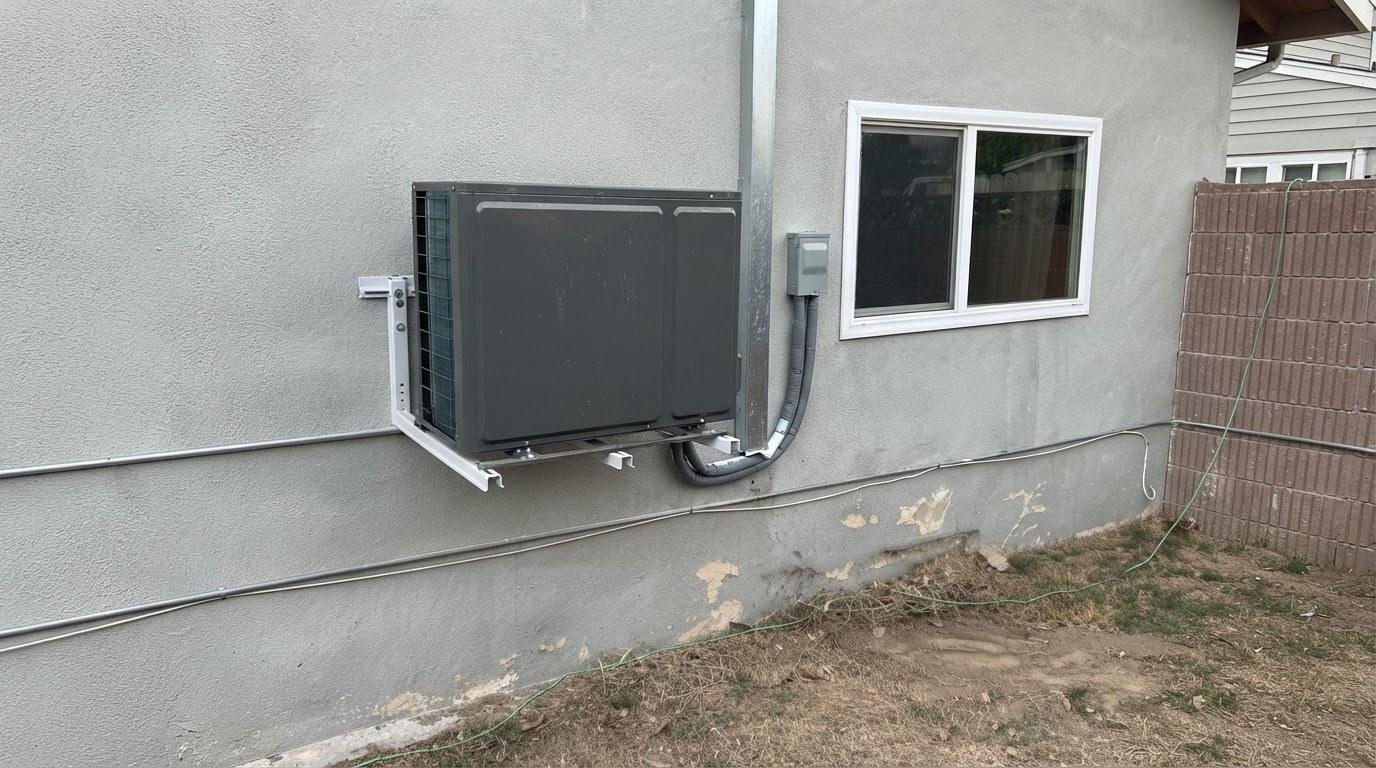 Finished ductless mini split installation service work at Shalom Heating & Air